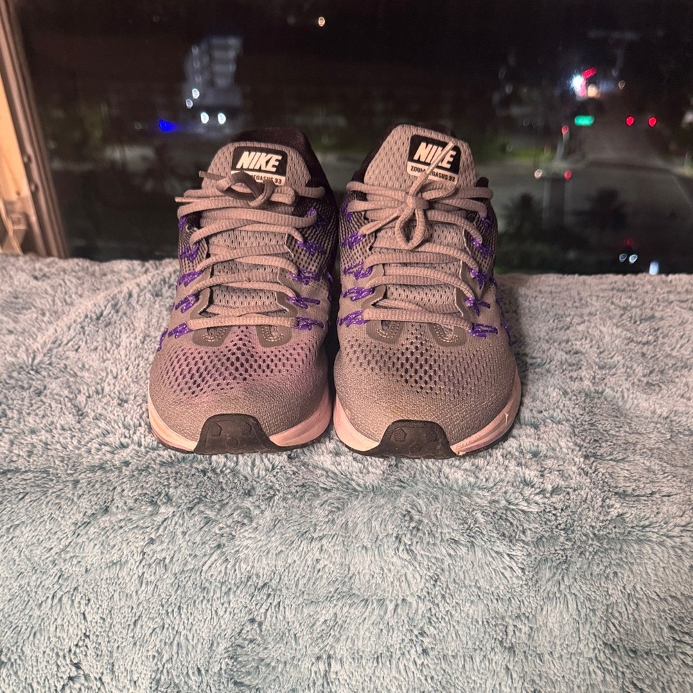 Nike Gray and Purple Athletic Shoes